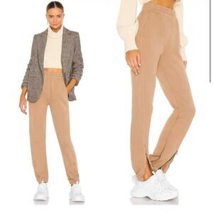 N: Philanthropy Front Zip Joggers Sweatpants in Camel Tan Size M